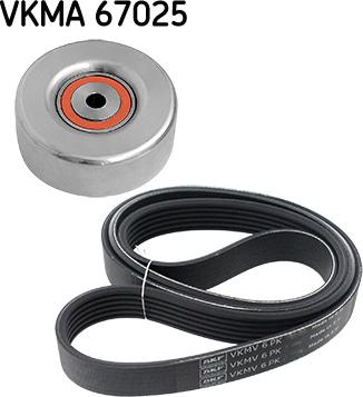 SKF VKMA 67025 - V formos rumbuotas diržas, komplektas autoreka.lt