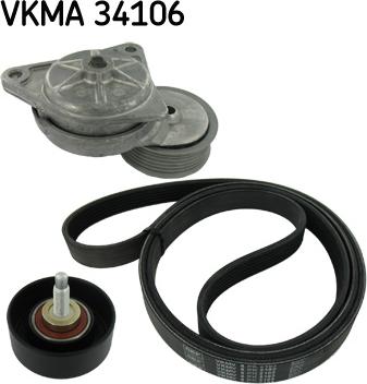 SKF VKMA 34106 - V formos rumbuotas diržas, komplektas autoreka.lt