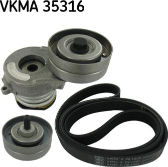 SKF VKMA 35316 - V formos rumbuotas diržas, komplektas autoreka.lt