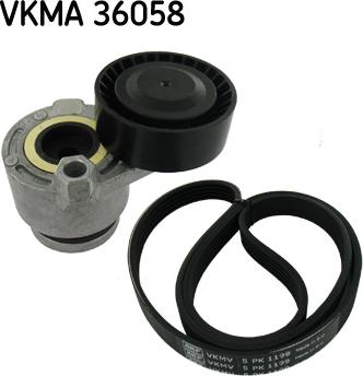 SKF VKMA 36058 - V formos rumbuotas diržas, komplektas autoreka.lt