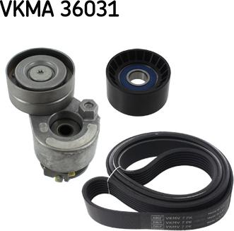 SKF VKMA 36031 - V formos rumbuotas diržas, komplektas autoreka.lt