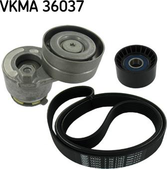 SKF VKMA 36037 - V formos rumbuotas diržas, komplektas autoreka.lt