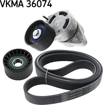 SKF VKMA 36074 - V formos rumbuotas diržas, komplektas autoreka.lt