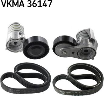 SKF VKMA 36147 - V formos rumbuotas diržas, komplektas autoreka.lt