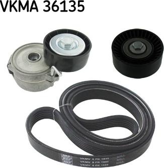 SKF VKMA 36135 - V formos rumbuotas diržas, komplektas autoreka.lt