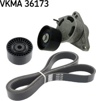 SKF VKMA 36173 - V formos rumbuotas diržas, komplektas autoreka.lt