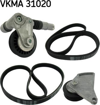 SKF VKMA 31020 - V formos rumbuotas diržas, komplektas autoreka.lt