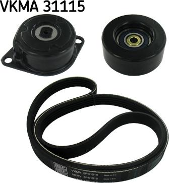 SKF VKMA 31115 - V formos rumbuotas diržas, komplektas autoreka.lt