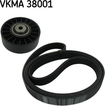 SKF VKMA 38001 - V formos rumbuotas diržas, komplektas autoreka.lt