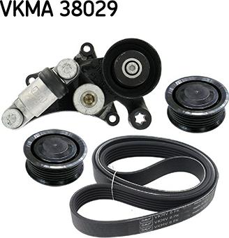 SKF VKMA 38029 - V formos rumbuotas diržas, komplektas autoreka.lt
