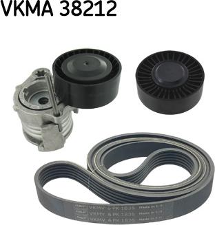 SKF VKMA 38212 - V formos rumbuotas diržas, komplektas autoreka.lt