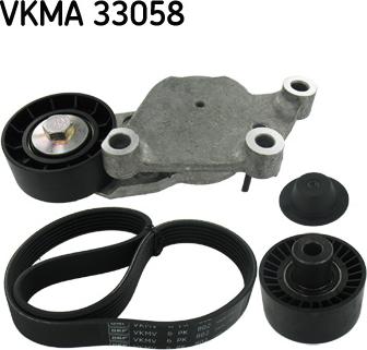 SKF VKMA 33058 - V formos rumbuotas diržas, komplektas autoreka.lt