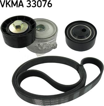 SKF VKMA 33076 - V formos rumbuotas diržas, komplektas autoreka.lt
