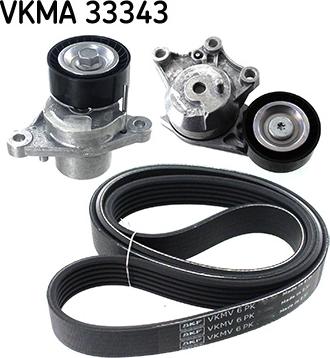 SKF VKMA 33343 - V formos rumbuotas diržas, komplektas autoreka.lt