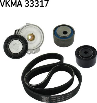 SKF VKMA 33317 - V formos rumbuotas diržas, komplektas autoreka.lt