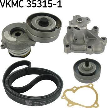 SKF VKMC 35315-1 - Vandens siurblys + V formos rumbuotas diržas, komplektas autoreka.lt