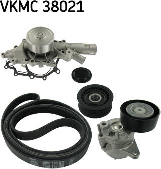 SKF VKMC 38021 - Vandens siurblys + V formos rumbuotas diržas, komplektas autoreka.lt
