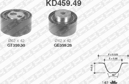 SNR KD459.49 - Paskirstymo diržo komplektas autoreka.lt