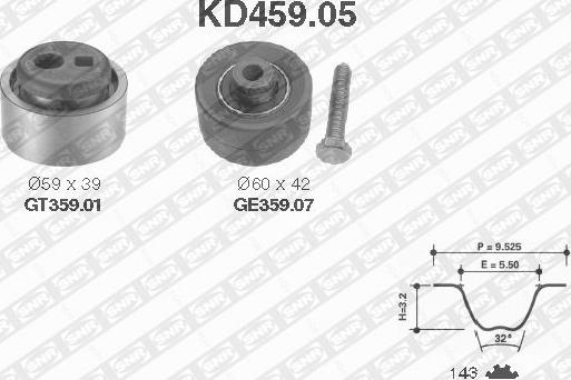 SNR KD459.05 - Paskirstymo diržo komplektas autoreka.lt