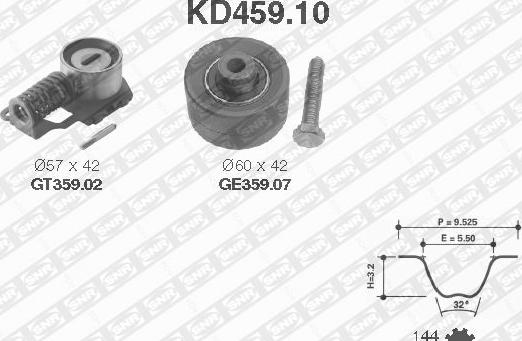 SNR KD459.10 - Paskirstymo diržo komplektas autoreka.lt