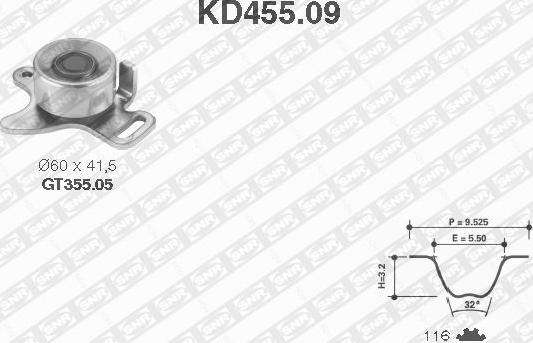 SNR KD455.09 - Paskirstymo diržo komplektas autoreka.lt