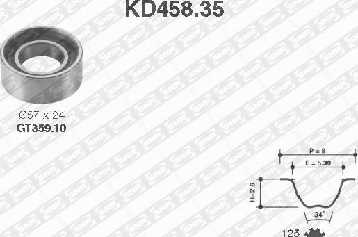 SNR KD458.35 - Paskirstymo diržo komplektas autoreka.lt