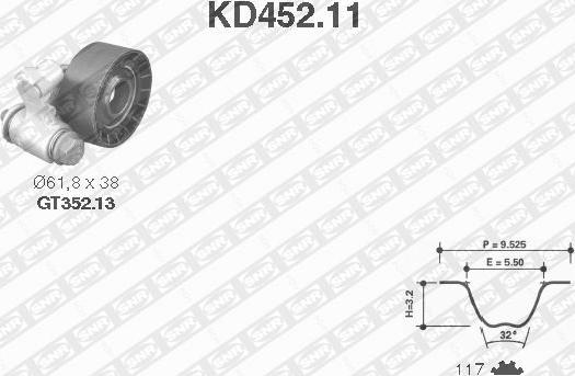 SNR KD452.11 - Paskirstymo diržo komplektas autoreka.lt