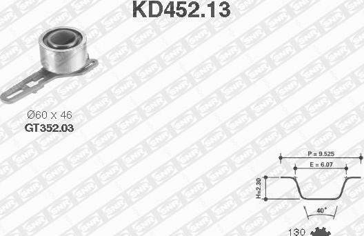 SNR KD452.13 - Paskirstymo diržo komplektas autoreka.lt