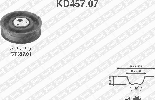 SNR KD457.07 - Paskirstymo diržo komplektas autoreka.lt