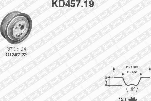 SNR KD457.19 - Paskirstymo diržo komplektas autoreka.lt