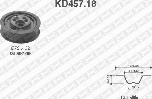 SNR KD457.18 - Paskirstymo diržo komplektas autoreka.lt