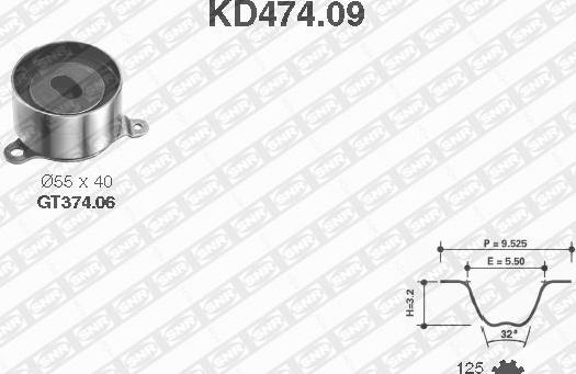 SNR KD474.09 - Paskirstymo diržo komplektas autoreka.lt