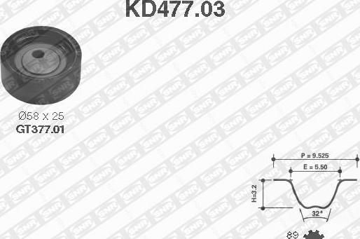 SNR KD477.03 - Paskirstymo diržo komplektas autoreka.lt