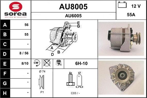 SNRA AU8005 - Kintamosios srovės generatorius autoreka.lt