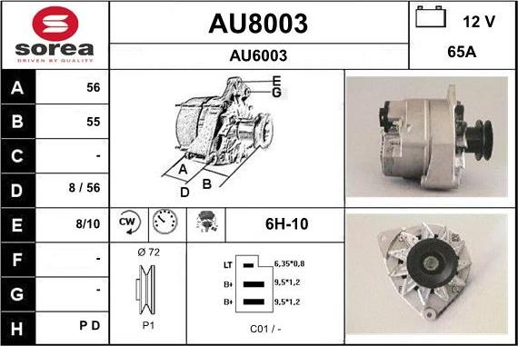 SNRA AU8003 - Kintamosios srovės generatorius autoreka.lt