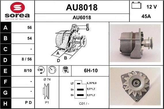 SNRA AU8018 - Kintamosios srovės generatorius autoreka.lt