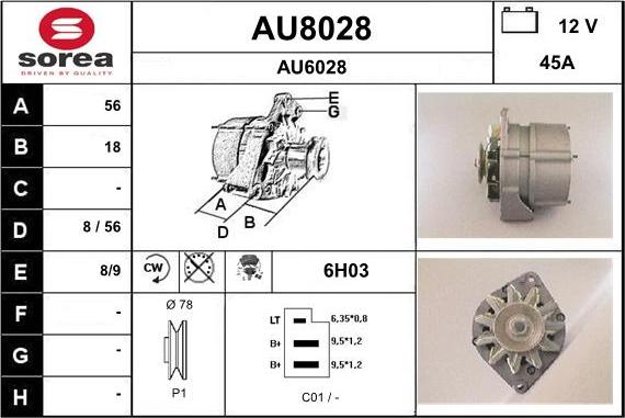 SNRA AU8028 - Kintamosios srovės generatorius autoreka.lt