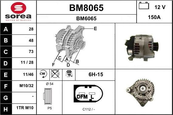 SNRA BM8065 - Kintamosios srovės generatorius autoreka.lt