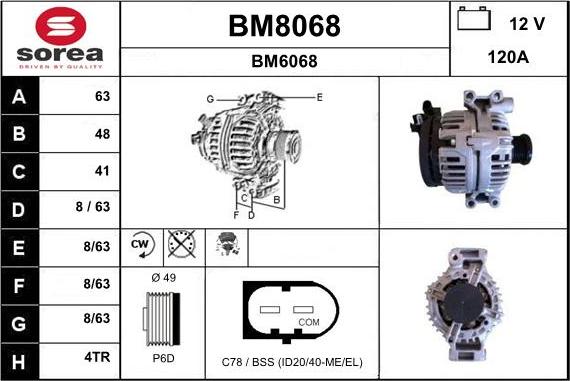 SNRA BM8068 - Kintamosios srovės generatorius autoreka.lt