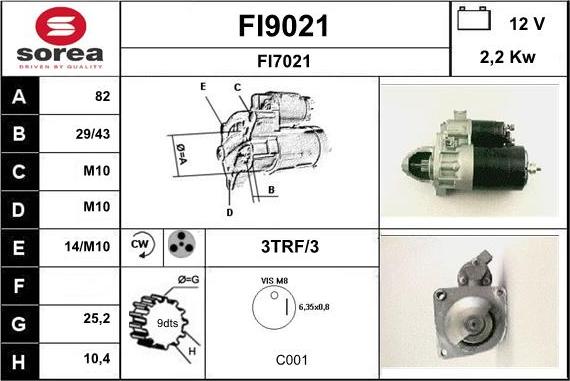 SNRA FI9021 - Starteris autoreka.lt