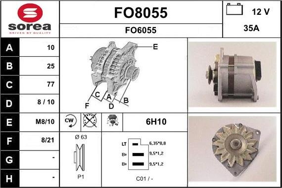 SNRA FO8055 - Kintamosios srovės generatorius autoreka.lt