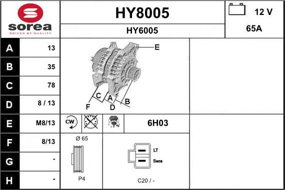 SNRA HY8005 - Kintamosios srovės generatorius autoreka.lt