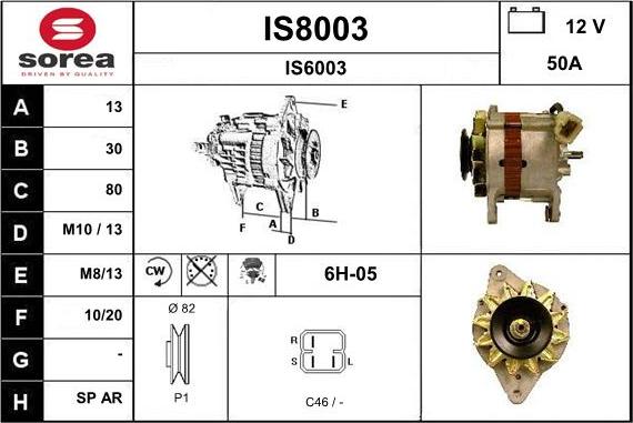 SNRA IS8003 - Kintamosios srovės generatorius autoreka.lt