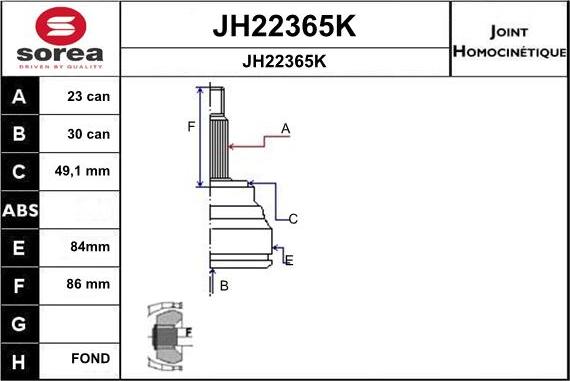SNRA JH22365K - Jungčių komplektas, kardaninis velenas autoreka.lt