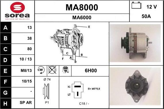 SNRA MA8000 - Kintamosios srovės generatorius autoreka.lt
