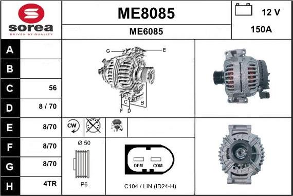 SNRA ME8085 - Kintamosios srovės generatorius autoreka.lt