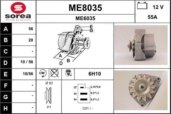 SNRA ME8035 - Kintamosios srovės generatorius autoreka.lt