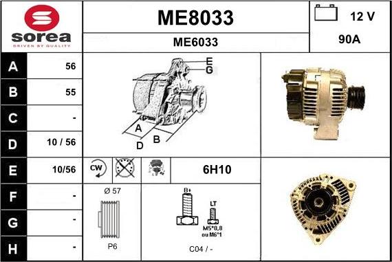 SNRA ME8033 - Kintamosios srovės generatorius autoreka.lt