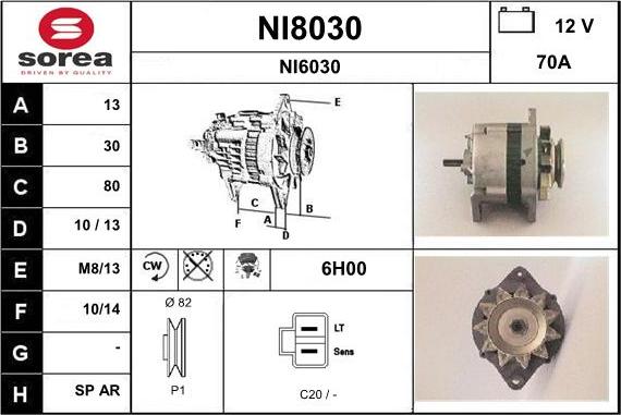 SNRA NI8030 - Kintamosios srovės generatorius autoreka.lt