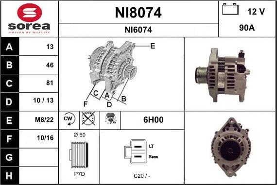 SNRA NI8074 - Kintamosios srovės generatorius autoreka.lt